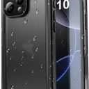 SPORTLINK for iPhone 16 Pro Waterproof Case - Shockproof Dustproof Case with Built-in Clear Screen Protector, Full Body Heavy Duty Sealed Protective Cover for iPhone 16 Pro Case 6.3 inches (for iPhone 16 Pro (6.3"), Black)