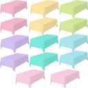 14 Pack Pastel Table Cloths for Parties,Pastel Disposable Plastic Rainbow Tablecloth Rectangle Table Covers for Summer Baby Shower Wedding Birthday Party Decorations(54 x 108 Inch)