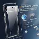 Compatible with Google Pixel 9/9 Pro Phone Case with Tempered Glass Screen Protector, 360 Rotatable Ring Holder Kickstand Shockproof Protective Cover Case for Google Pixel 9/9 Pro 5G 2024 - Clear