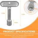 3/8'' Water Key for Zurn Hydrant Key P1300-PART-13-KEY, Square Socket Water Spigot Shut-Off Tool for Wall Hydrant Faucets, Outdoor Hose Valves, and Garden Valves -Silver -5 Pcs