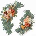 Ponatia Wedding Arch Flowers (Pack of 2), Artificial Burnt Orange Flowers for Wedding Welcome Signs Decorations and Arch Flower for Weddings Ceremony Reception (Burnt Orange)