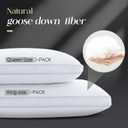 Goose Down Bed Pillows King Size Set of 2 (White), Hotel Collection Pillows for Sleeping, Gusseted Pillow for Side, Back, or Stomach Sleepers, 20" x 36"