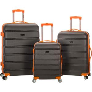 Rockland Melbourne Hardside Expandable Luggage with Spinner Wheels, Charcoal, 3-Piece Set (20/24/28)