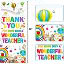 Treasure Cove Thank You Teachers Door Cover Teacher Appreciation Decorations Happy Teacher Week Banner Classroom Door Decor for School Front Porch Sign Appreciation Party Supplies