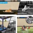 Patio 5' x 12' Fence Privacy Screen Beige Commercial Grade Mesh Shade Fabric with Brass Gromment Outdoor Windscreen Zipties