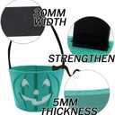 Light Up Teal Pumpkin Halloween Felt Trick or Treat Bucket, with Blue LED lights, Halloween Party Favors, Halloween Snacks, Goodie Bags for Kids, Novlety Gifts