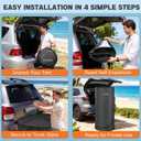 Pop Up Changing Tent for Car, 71in Portable Camping Shower Tent with Strong Magnetic Suction Cups & Hanging Strap, Privacy Bathroom Toilet Pod with Interior Clothesline, Hooks, Carry Bag (Black), Xl