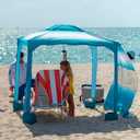AMMSUN Beach Cabana, 6.5'6.5' Beach Canopy, Easy Set up and Take Down, Cabana Tent with Sand Pockets, Instant Sun Shade with Side Wall, Gradient Blue