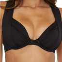 Becca by Rebecca Virtue Women's Standard Color Code Underwire Bikini Top, Adjustable, Swimwear Separates, Black size L