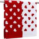 Preboun 2 Pcs Valentine's Day Hand Towels Hearts Valentines Bathroom Towels Cotton Soft Absorbent Bathroom Kitchen Decoration for Drying, Cleaning, Cooking, 13.7 x 29.5inch