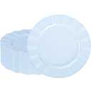 NZVCN 35 Pack Blue Plastic Plates, 7" Disposable Wave Edge Salad/Dessert Plates Elegant Heavy Duty Plate for Party, Wedding, Thanksgiving, Christmas