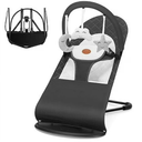 kmaier Baby Swing for Infants, Baby Delight Bouncer Seat Fixed with Swing Toys for 0-18 Months,Dark Gray