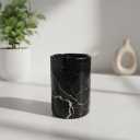 Handmade Marble Utensil Holder for Kitchen Countertop Storage | Multipurpose Organizer for Spatulas, Office Supplies, & Wine Chiller (Black Zebra)