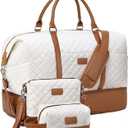 Weekender Bag, Large Travel Duffel Bag for Women, Carry on Overnight Bag with Shoe Compartment and Toiletry Bags
