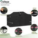 86 Inch Island Grill Cover - 600D Heavy Duty Waterproof All Weather Protection Outdoor Cover,Black, 86"L x 42"W x 48"H
