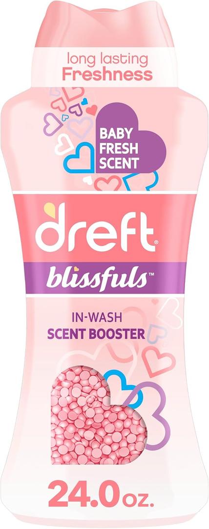 Dreft Blissfuls In-Wash Laundry Scent Booster Beads, Baby Fresh Scent, 24 oz, Baby Laundry, Laundry Scent Boosters, Scent Booster Beads (24 Ounce (Pack of 1))