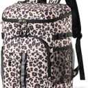 Cooler Backpack, Lightweight and Large Capacity Soft Backpack Cooler, Leak Proof Cooler Bag for Men Women (Leopard print)