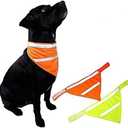 2 Pack Reflective Dog Bandana for Night Safety - High Visibility Adjustable Dog Scarf in Orange/Yellow, Fits Small Medium Large Dogs(Yellow-Small, Orange-Medium)
