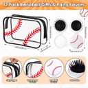 Remerry 60 Pcs Baseball Gifts Makeup Bag for Women Party Team Gifts with Sport Hair Ties Folding Mirror Hair Brushes Bracelets Lip Balm Holder Keychain
