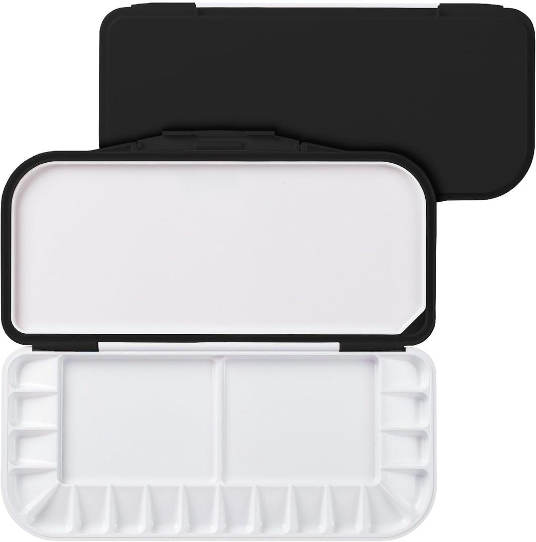 Mr. Pen- Airtight Watercolor Palette with Lid, 18 Wells & 2 Mixing Areas, Lightweight Sealing Paint Palette for Travel, Painting, Watercolor Mixing, Art Class and Studio Use (Black)