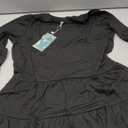 CiCiBird Women's 3/4 Ruffle Sleeve Babydoll Top Loose Peplum Crewneck Tunic 2025 Fashion Casual Shirt, Size S