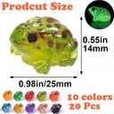 20pcs Luminous Mini Frogs, Resin Frog Figurines Glow in The Dark, Luminous Animals Statues for DIY Projects Gardens Landscapes Decoration- Muticolor
