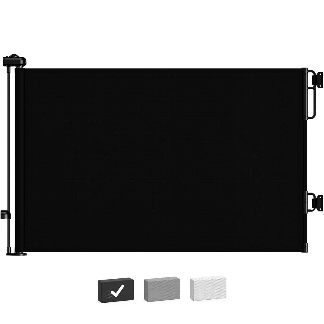 Cumbor Retractable Baby Gates for Stairs, Mom Choice Award Winner-55 Wide Mesh Dog Gate for Doorways, 34" Tall Easy to Use Pet Fence for The House, Toddler Safety Essentials Indoor & Outdoor, Black