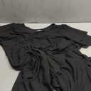 Women's Off The Shoulder Mini Dress 3/4 Bell Sleeve Belted Flowy Dresses Beach Vacation Clothes (Medium, Black)