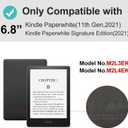 MOROCK Slim Case for Kindle Paperwhite 11th Generation(2021 Release,Model NO.M2L3EK), Fits 6.8" Amazon Kindle Paperwhite Signature Edition, Lightweight PU Leather Cover, Khaki Leopard Print