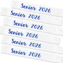 6PCS Senior 2026 Sash, Royal Blue Glitter White Finally Graduated 2026 Senior Sashes for Graduation Party Decorations Supplies