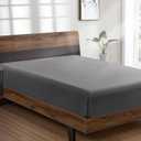 Rose & Rosy King Fitted Sheet Only - Hotel Quality Fitted Sheet King Size - Ultra Soft & Breathable - Brushed Microfiber - Deep Pocket - Cooling Fitted Sheets for King Size Bed (Dark Grey)