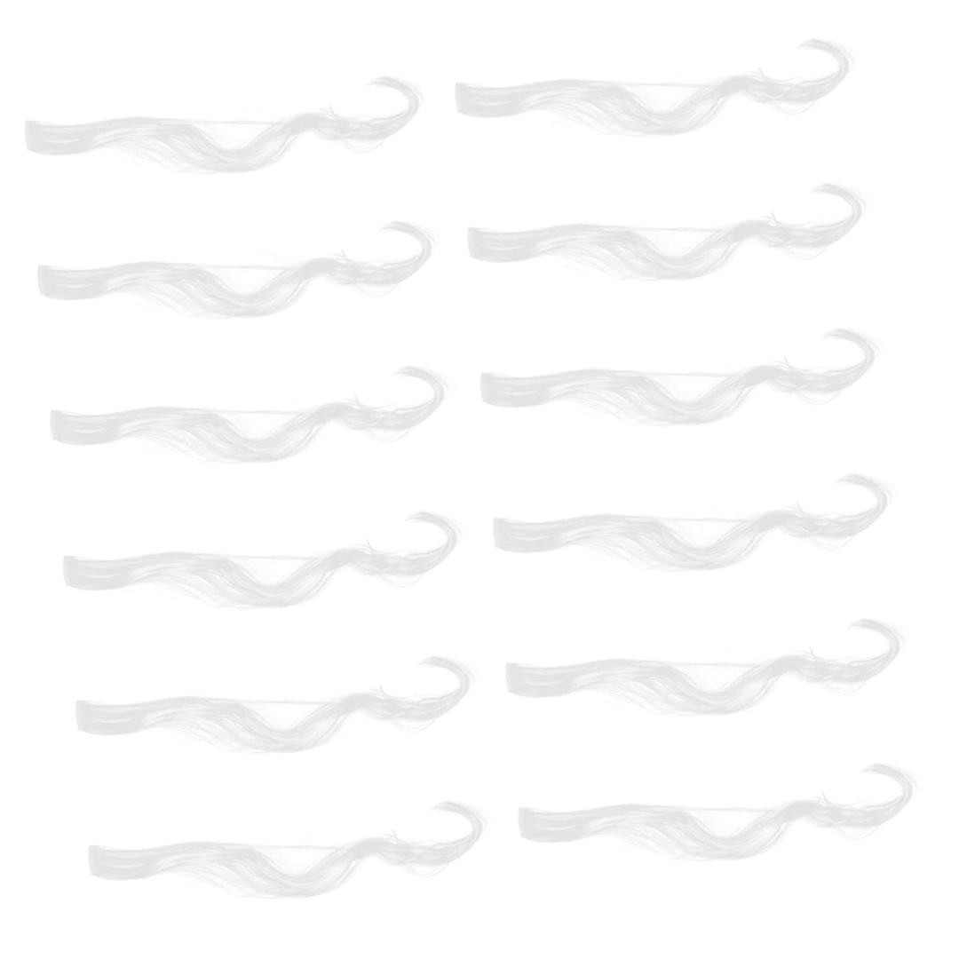 12pcs Curly High Temperature Wire Hair Extensions for Women Seamless One-piece Wig Hair for Daily Wear and Special Occasions Natural (White)