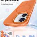 Vihibii for iPhone 17 Case, [Compatible with Magsafe], Invisible Camera Stand, Fade-Resistant Glow Stylish Slim, Military-Grade Drop Protection & Scratch-Resistant Back Phone Cover, 6.3" 2025, Orange