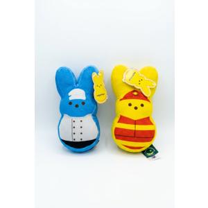 Peeps Dress Up Firefighter Easter and Builder Easter Plush Plush, 5.75 in, 2 pack