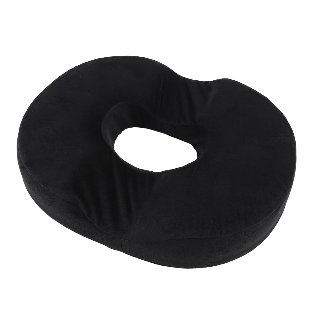5 STARS UNITED Donut Pillow Hemorrhoid Tailbone Cushion – Large Cushion for Pain Relief – Coccyx, Prostate, Sciatica, Pelvic Floor, Pressure Sores, Pregnancy, Postpartum Recovery, Black