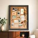Cork Board Bulletin Board - 24" x 18" - Rustic Black Frame Corkboard for Wall - Decorative Pin Board, Message Board, Vision Board, Picture Board, Photo Board