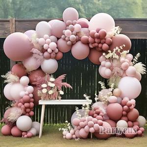 Dusty Rose Pink Balloon Arch Kit Double Stuffed Mauve Light Pink Matte Blush Nude Boho Balloon Garland for Baby Shower Birthday Bridal Wedding Fall Party Decoration