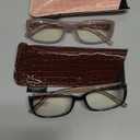 Madison Avenue 2 Pack Classic Blue Light Blocking Reading Glasses for Women, Vintage Anti Glare/Eyestrain Computer Readers Demi/Purple +1.5