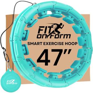 FIT ON FORM Infinity Weighted Hula Hoop for Adults Weight Loss, Smart Exercise Hola Circle Hoop for Women Abs Workout (Green - 47 Inch)