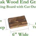 Lipper International 7217 Teak 6" End Grain Cutting Board with Cut Out Handles