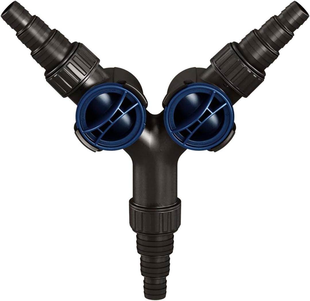 Aquascape 2-Way Flow Control Y Valve with Multi-Hose Adapter Fittings for Lawn and Garden 88005