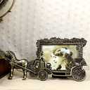 YONGYAN Retro Carriage 3.5x5 Inch Picture Frame Desktop Home Decoration Anniversary Photo Frame Display for Beloved (Copper)