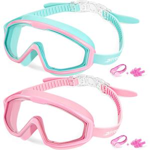 Freela Goggles for Kids Toddler 3-15, Anti Fog No Leak Clear Swim Goggles for Boys Girls Pool Beach Swimming, 2Pcs