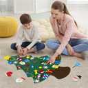 EMPOF Felt Christmas Tree for Toddlers, 3.5ft Felt WallTree Set for Kids Wall with Lights + Snowman Advent Calendar + 6 Face Stickers+ 33 Ornaments, Indoor Christmas Home Decor, Colorful