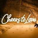 SYLHOME Cheers To Love Led Neon Light Sign Wedding Bridal Shower Wall Sign Decor Bedroom Valentine Day Birthday Party Banner USB 15.75" X 5.19"