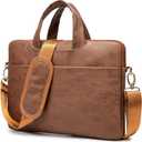 Kinmac 360 Protective Waterproof PU Leather Laptop Shoulder Messenger Sleeve Briefcase case Bag (13 inch-14 inch, Coffee PU)