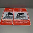 GicnKeuz Large Video Surveillance Signs, 18x12 Inches No Trespassing Sign Private Property Sign,Engineer Grade Reflective Aluminum, Fade Resistant,Indoor or Outdoor Use (2-Pack)