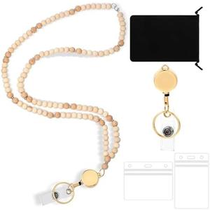 Teacher Lanyard Beaded Lanyards for ID Badges Teacher Lanyard with ID Holder Retractable Lanyards for Id Badges Lanyards for Keys