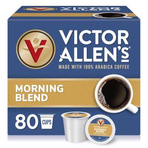 Victor Allen's Coffee Morning Blend, Light Roast, 80 Count, Single Serve Coffee Pods for Keurig K-Cup Brewers (EXP 04/21/28)