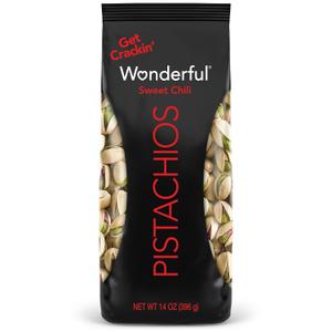 Wonderful Pistachios In Shell, Sweet Chili Flavored Nuts, 14 Ounce Bag (EXP 12/25/26)